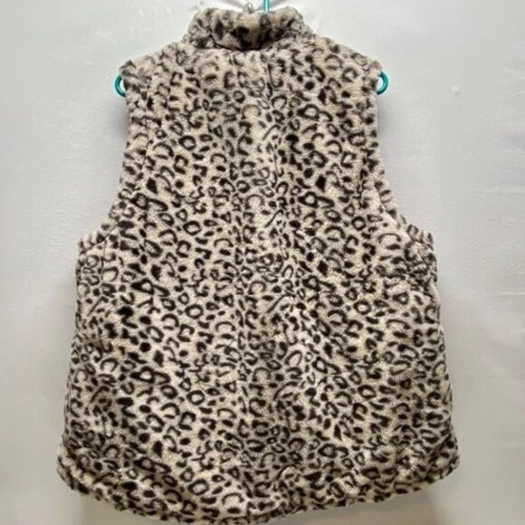 Maurices Reversible Vest Women's XXL Red Puffer Leopard Print Sherpa Full Zip - Picture 8 of 12